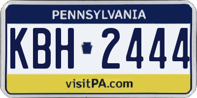 PA license plate KBH2444