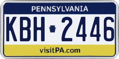PA license plate KBH2446