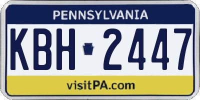 PA license plate KBH2447
