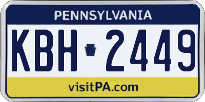 PA license plate KBH2449