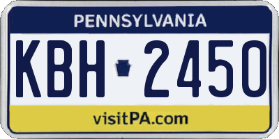 PA license plate KBH2450