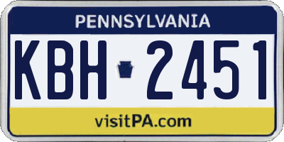 PA license plate KBH2451