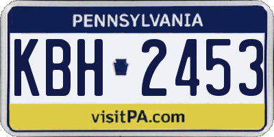 PA license plate KBH2453