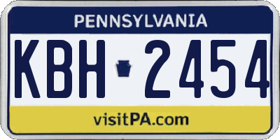 PA license plate KBH2454