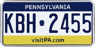 PA license plate KBH2455
