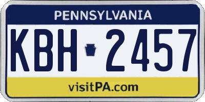 PA license plate KBH2457