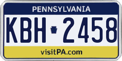 PA license plate KBH2458