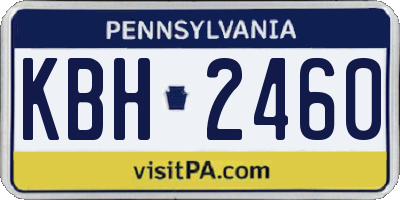 PA license plate KBH2460