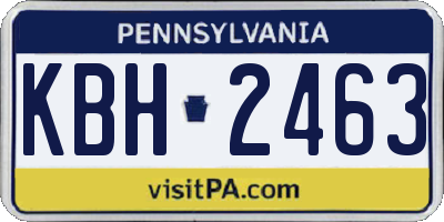 PA license plate KBH2463
