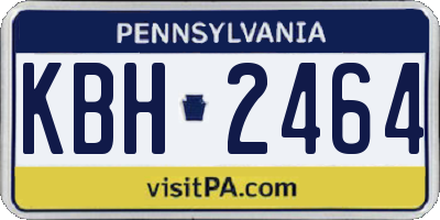 PA license plate KBH2464