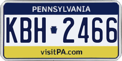 PA license plate KBH2466