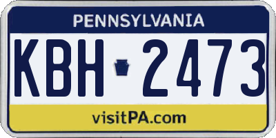 PA license plate KBH2473