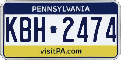 PA license plate KBH2474