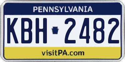 PA license plate KBH2482