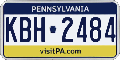PA license plate KBH2484