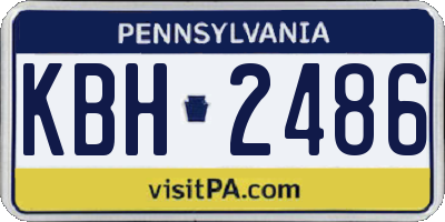 PA license plate KBH2486