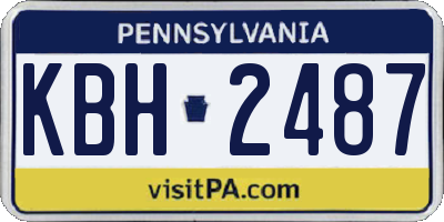 PA license plate KBH2487