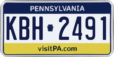 PA license plate KBH2491