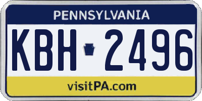 PA license plate KBH2496
