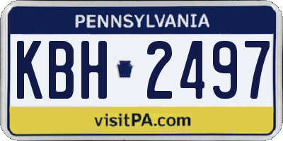 PA license plate KBH2497