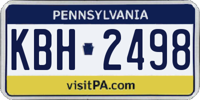 PA license plate KBH2498