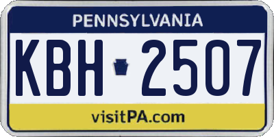 PA license plate KBH2507