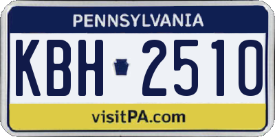 PA license plate KBH2510