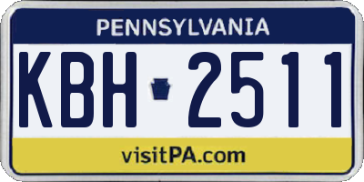 PA license plate KBH2511