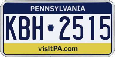 PA license plate KBH2515