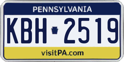 PA license plate KBH2519