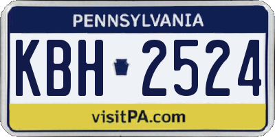 PA license plate KBH2524