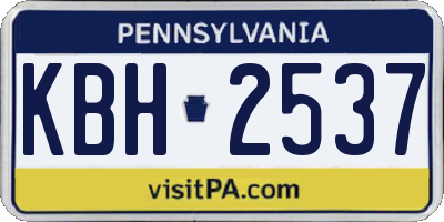 PA license plate KBH2537