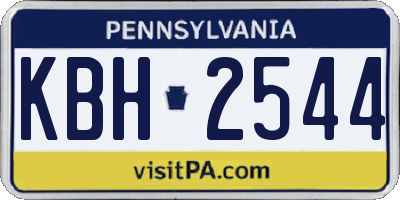 PA license plate KBH2544