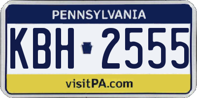 PA license plate KBH2555