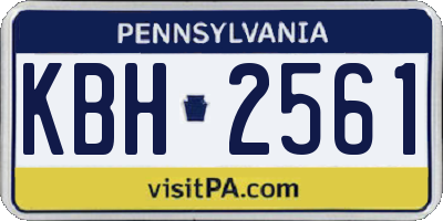 PA license plate KBH2561