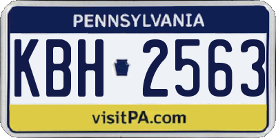 PA license plate KBH2563
