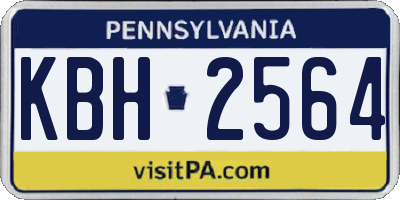 PA license plate KBH2564