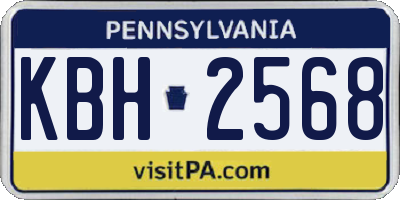 PA license plate KBH2568