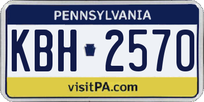 PA license plate KBH2570