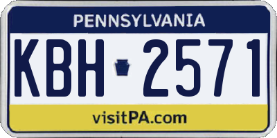 PA license plate KBH2571