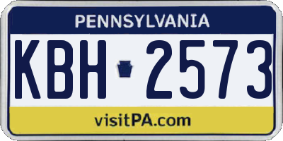 PA license plate KBH2573