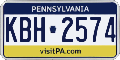 PA license plate KBH2574