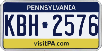 PA license plate KBH2576