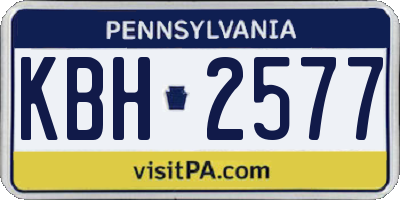 PA license plate KBH2577