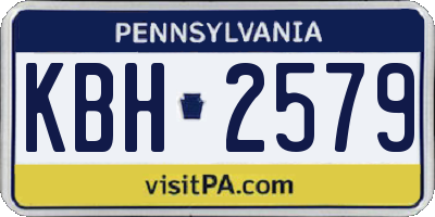 PA license plate KBH2579