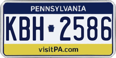 PA license plate KBH2586