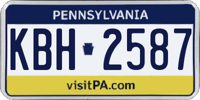 PA license plate KBH2587