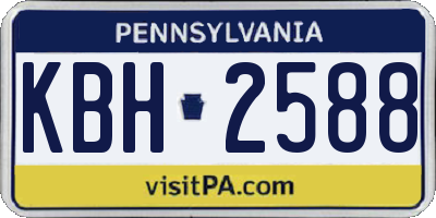 PA license plate KBH2588