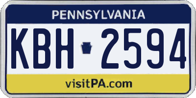 PA license plate KBH2594