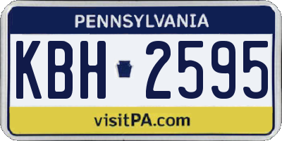 PA license plate KBH2595